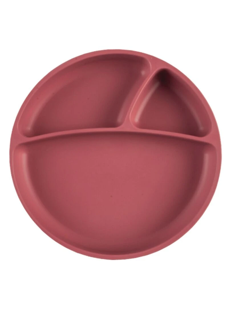 Assiette bébé à ventouse en silicone Marron