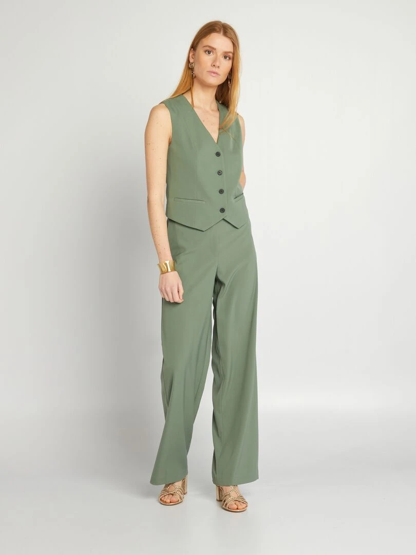 Gilet de costume style garçon de café Vert
