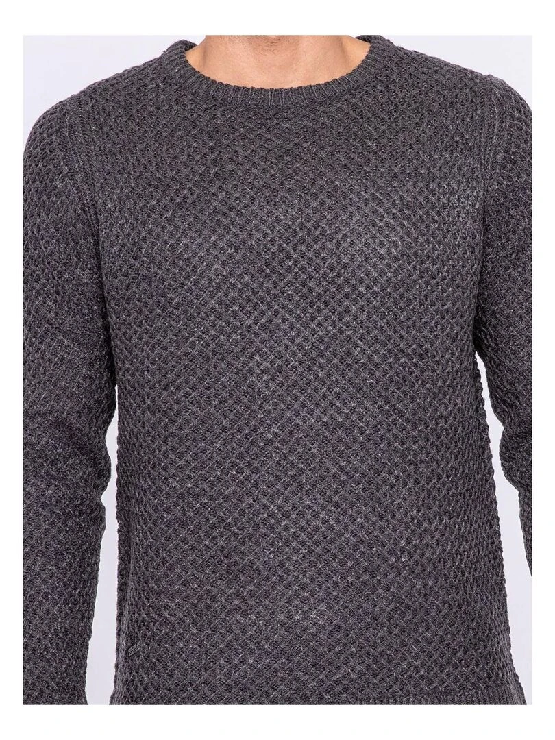 Pull col rond LUMARK   Gris foncé