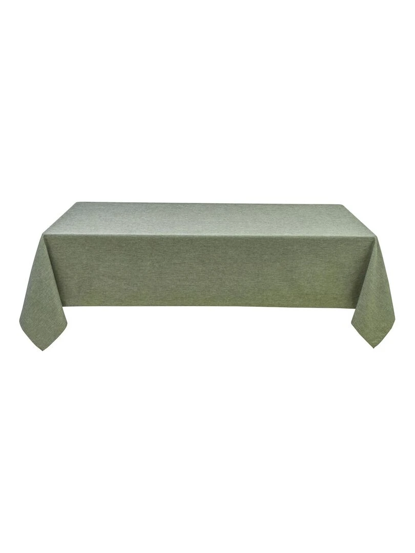 Nappe anti tâches et infroissable       Effet chiné   Vert olive