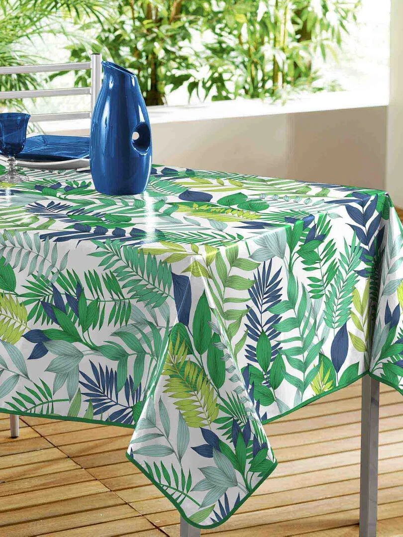 Nappe rectangle PVC Palma blanc 140 x 240 cm Blanc