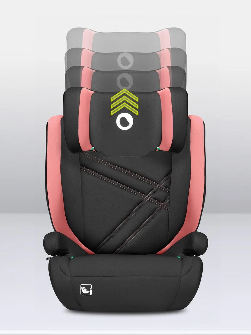 Siège auto évolutif LIONELO Hugo i Size   ISOFIX   Rose   Noir Rose