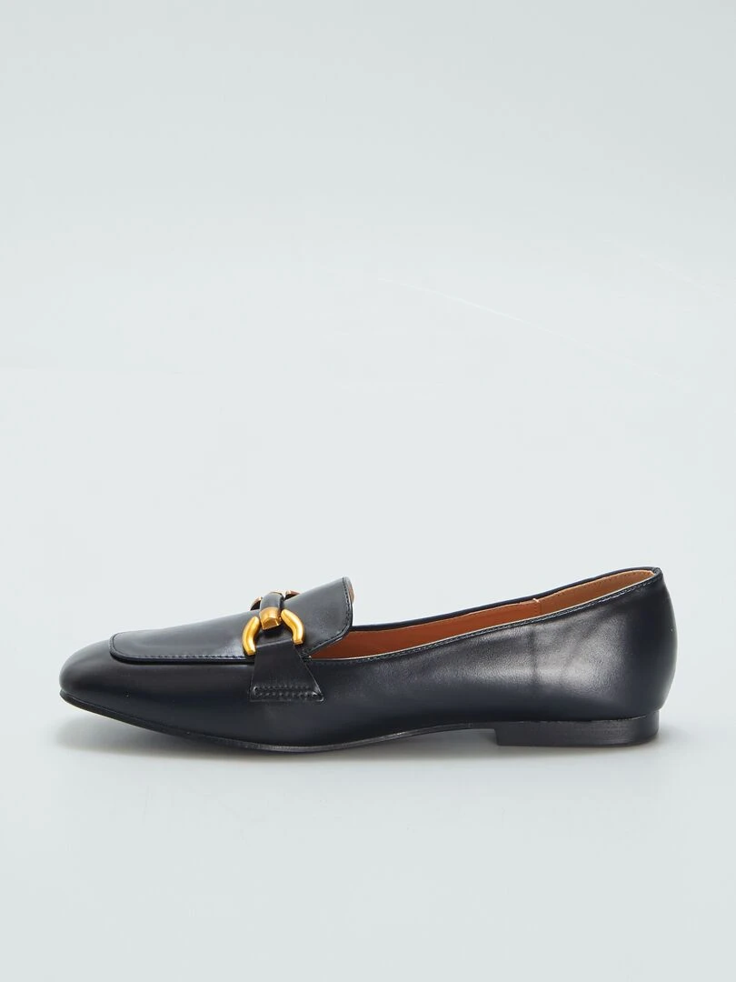 Mocassins avec brides dorées   noir