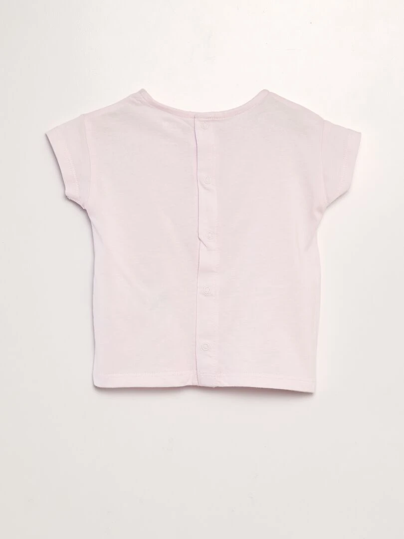 T shirt imprimé 'Fleu' + animation en relief   Rose fleur