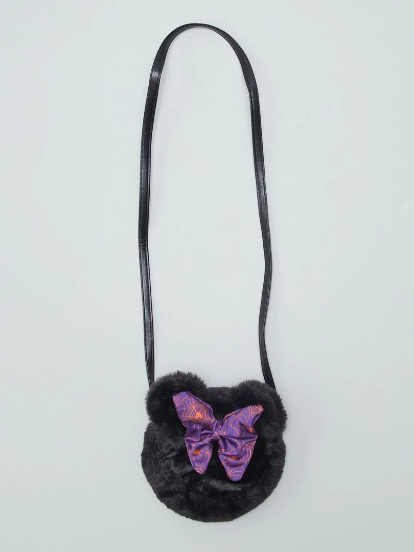 Sac en fausse fourrure 'Mnnie' 'Halloween'   Noir
