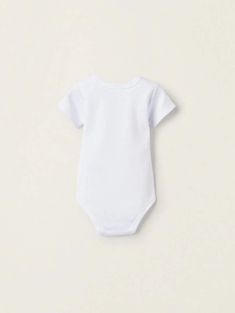 Pack 4 Bodies à Manches Courtes en Coton pour Bébé 'Marine' manches longues ESSENTIALS LINE Blanc