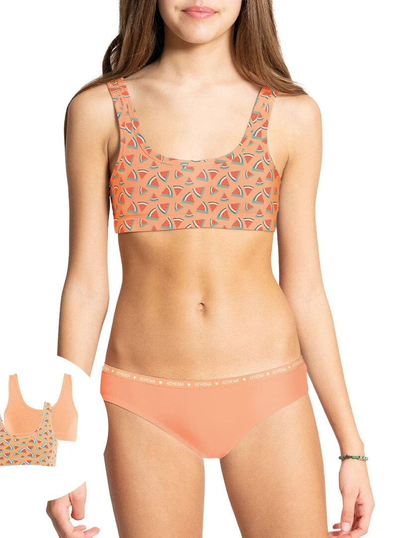 Lot de 2 brassières fille Ecopack Girl Mode Fille Rose