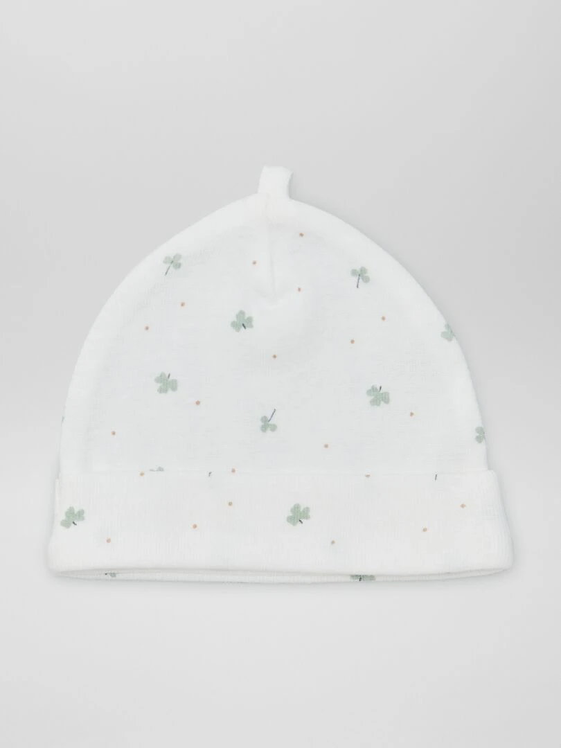 Lot de 2 bonnets de naissance   Blanc/gris