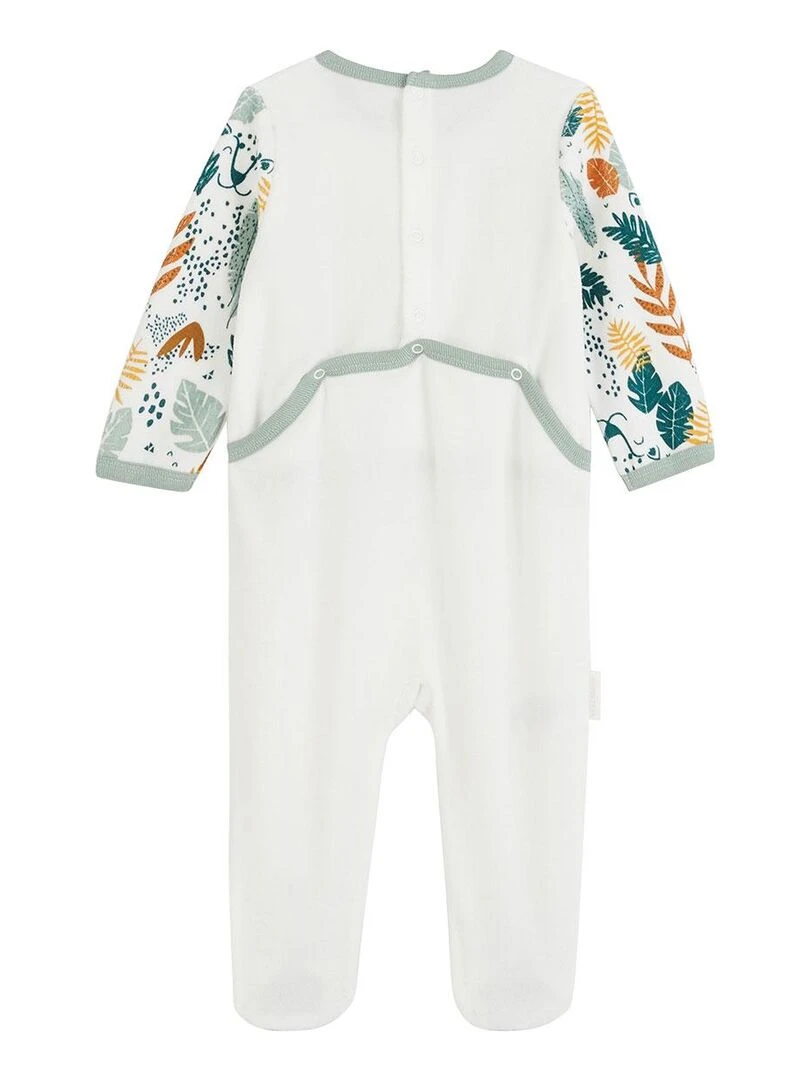 Pyjama bébé en velours Petit Bavard Ecru