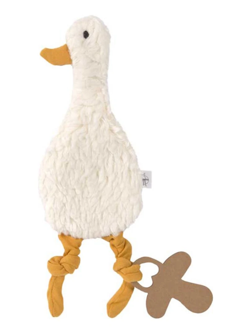 Doudou plat en coton Oie Blanc