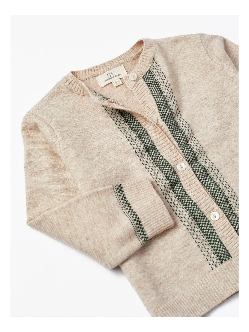 Gilet en Maille Bébé Fille 'B&S'   NOËL   Beige