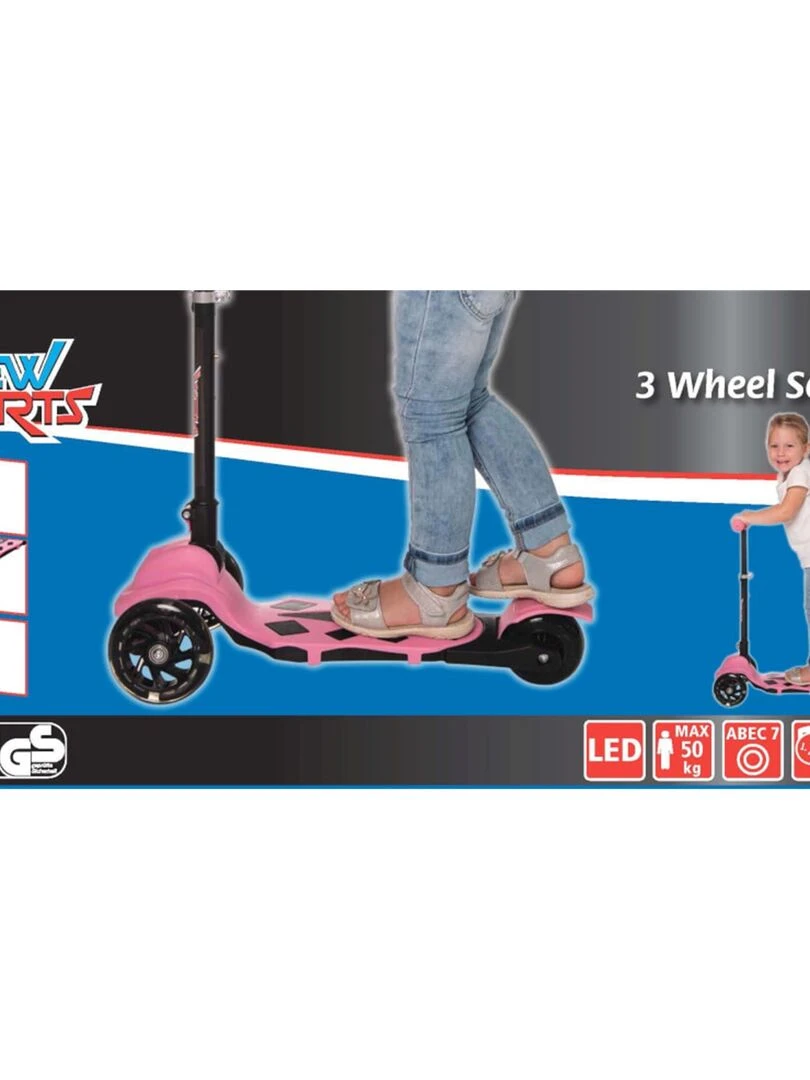 New Sports Trottinette à 3 roue  rose  pliable   N/A