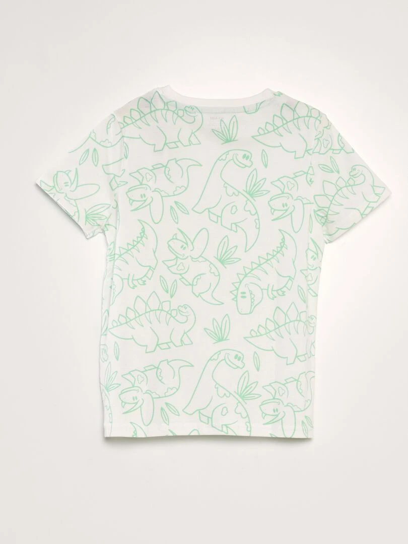 T shirt imprimé   Vert/blanc