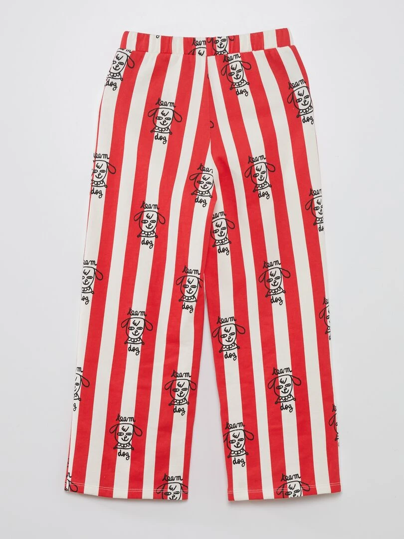 Pantalon large à taille élastiquée X Little Bad Wolf   Rouge/blanc