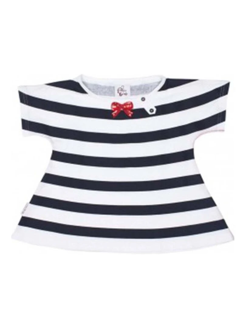 T shirt manches courtes fille FAGOLE MISS GIRLY Bleu marine