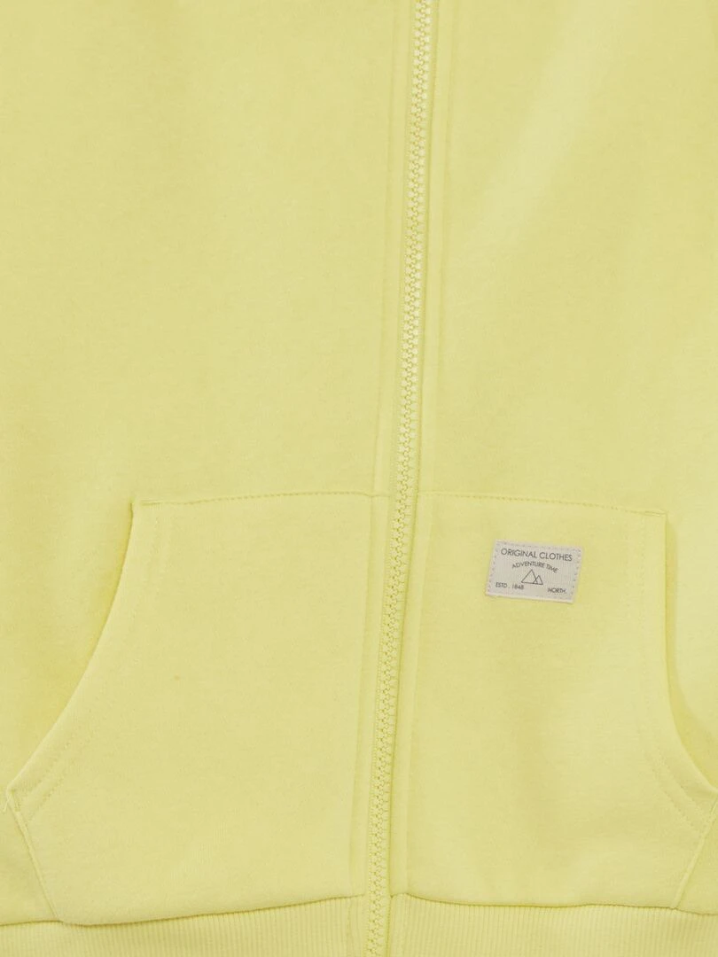 Sweat zippé à capuche Jaune