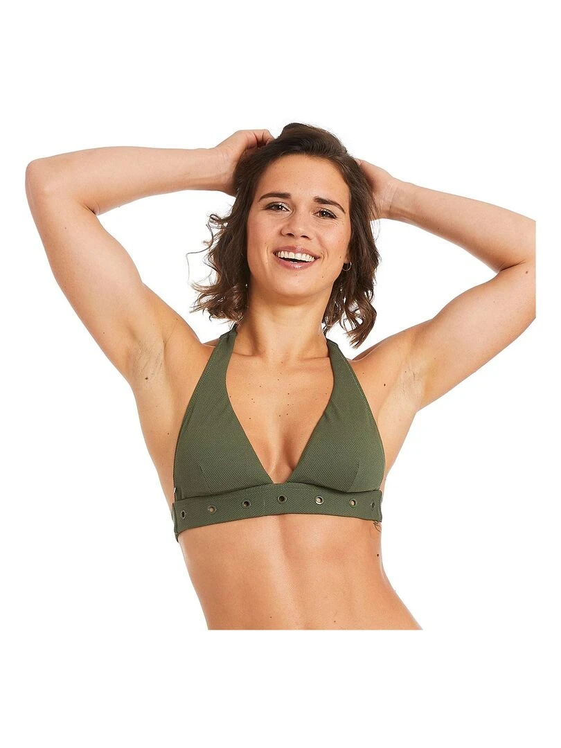 Haut de maillot de bain triangle ZANZIBAR Camille Cerf & Pomm'Poire Vert