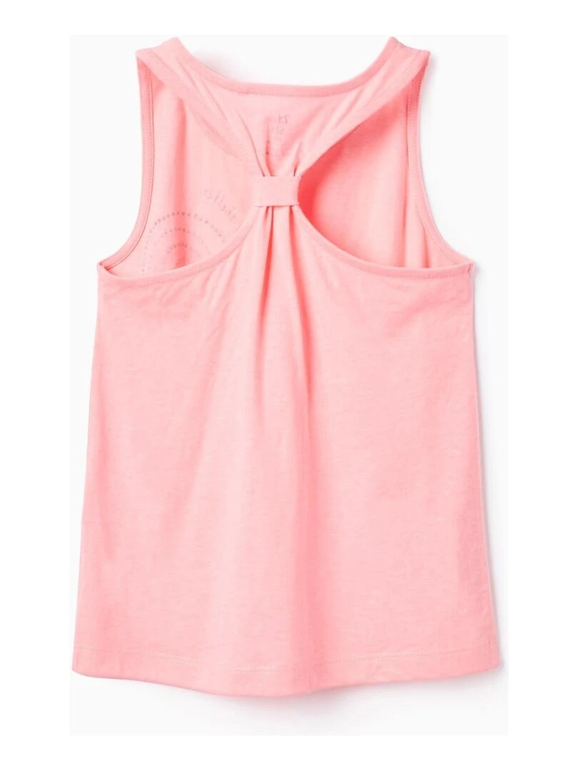 Haut en coton avec perles pour fille 'Happy' manches courtes EXPLORING AUSTRALIA Rose