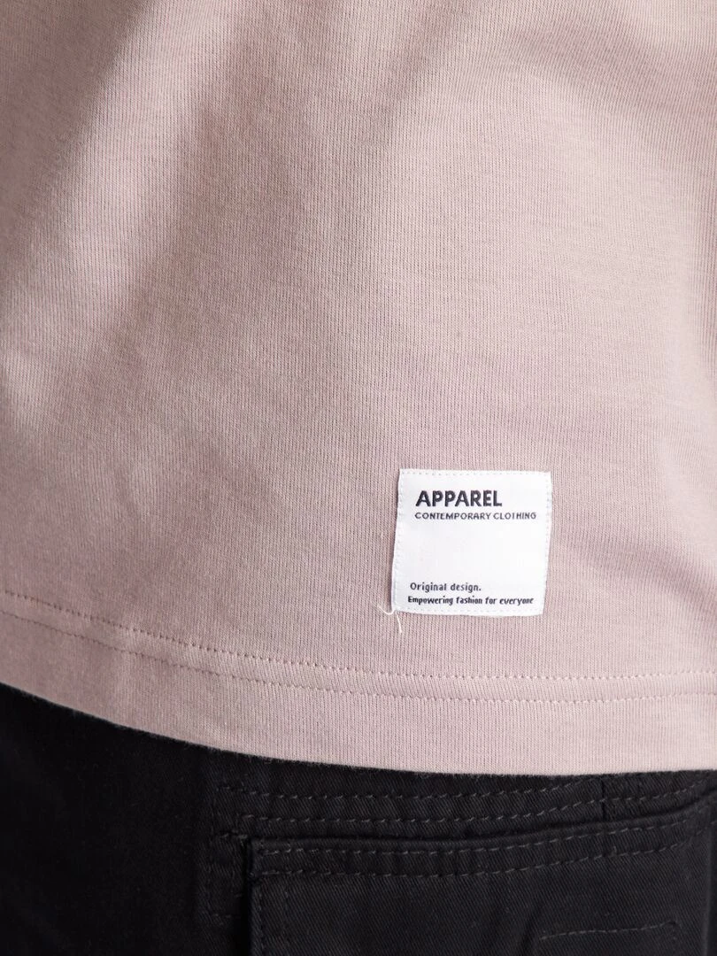 T shirt col rond en coton   Vieux rose