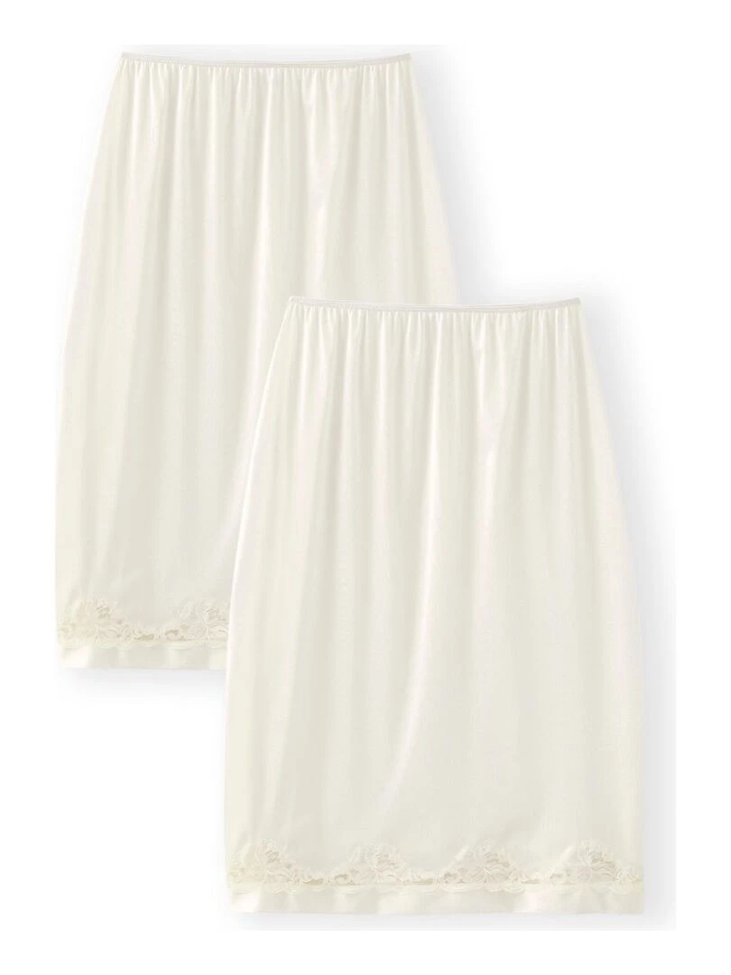 Lot de 2 jupons maille fluide Damart Blanc nacré