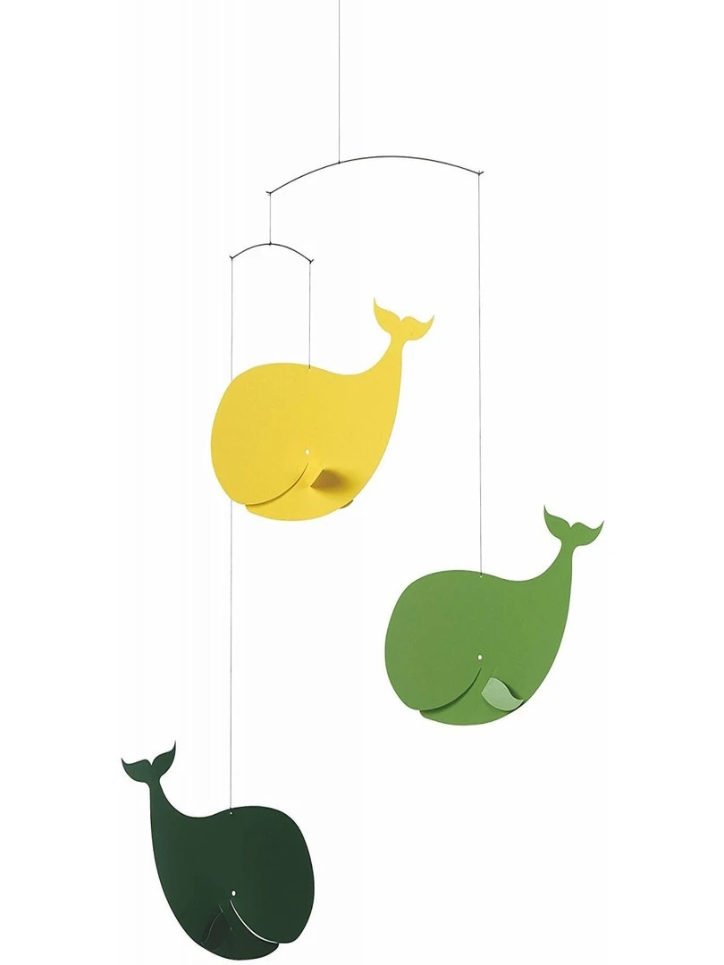 'flensted Mobiles' Happy Whales Jaune