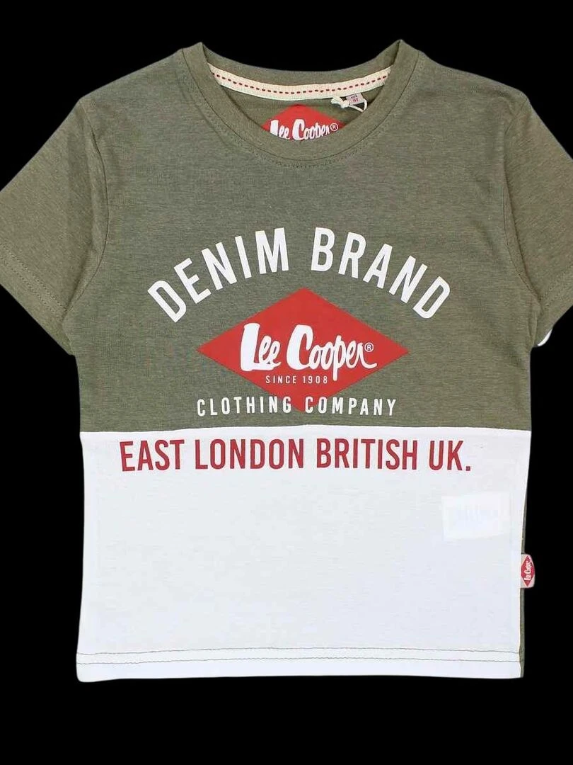 Lee Cooper Ensemble T shirt bermuda garçon Imprimé Logo Kaki