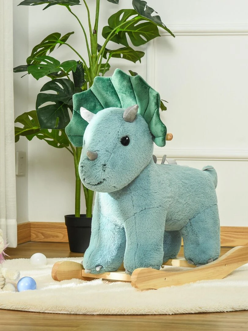 Jouet à bascule dinosaure effet sonore rugissement vert d'eau   Vert