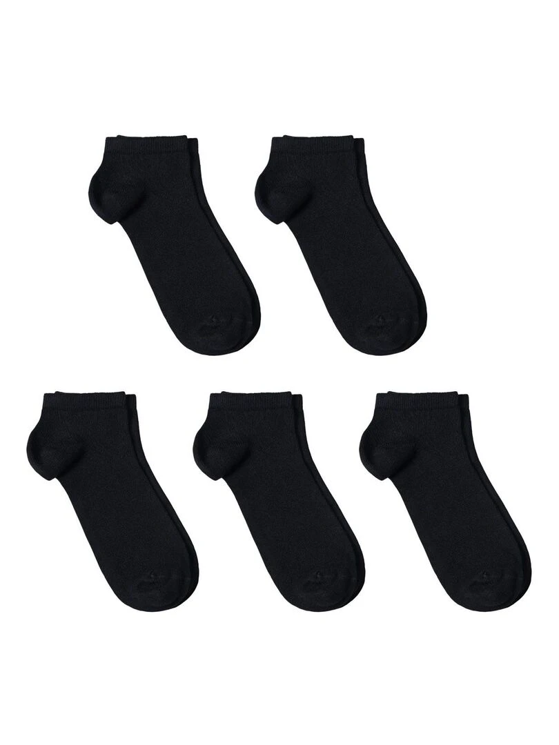 Socquettes Coton Prémium   Lot 5 Paires   Fabrication UE   Noir
