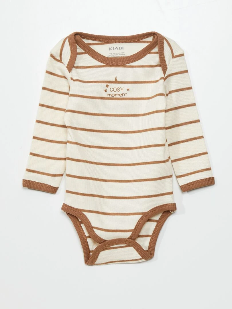 Bodies pur coton   Blanc/marron