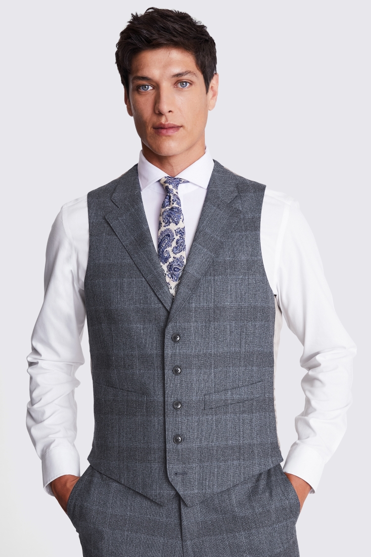Italian Slim Fit Grey Check Jacket    Buy Online at Moss