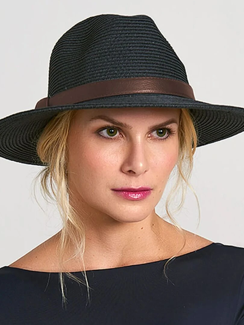 Chapeau Fedora Giovana Preto / UV Line Noir