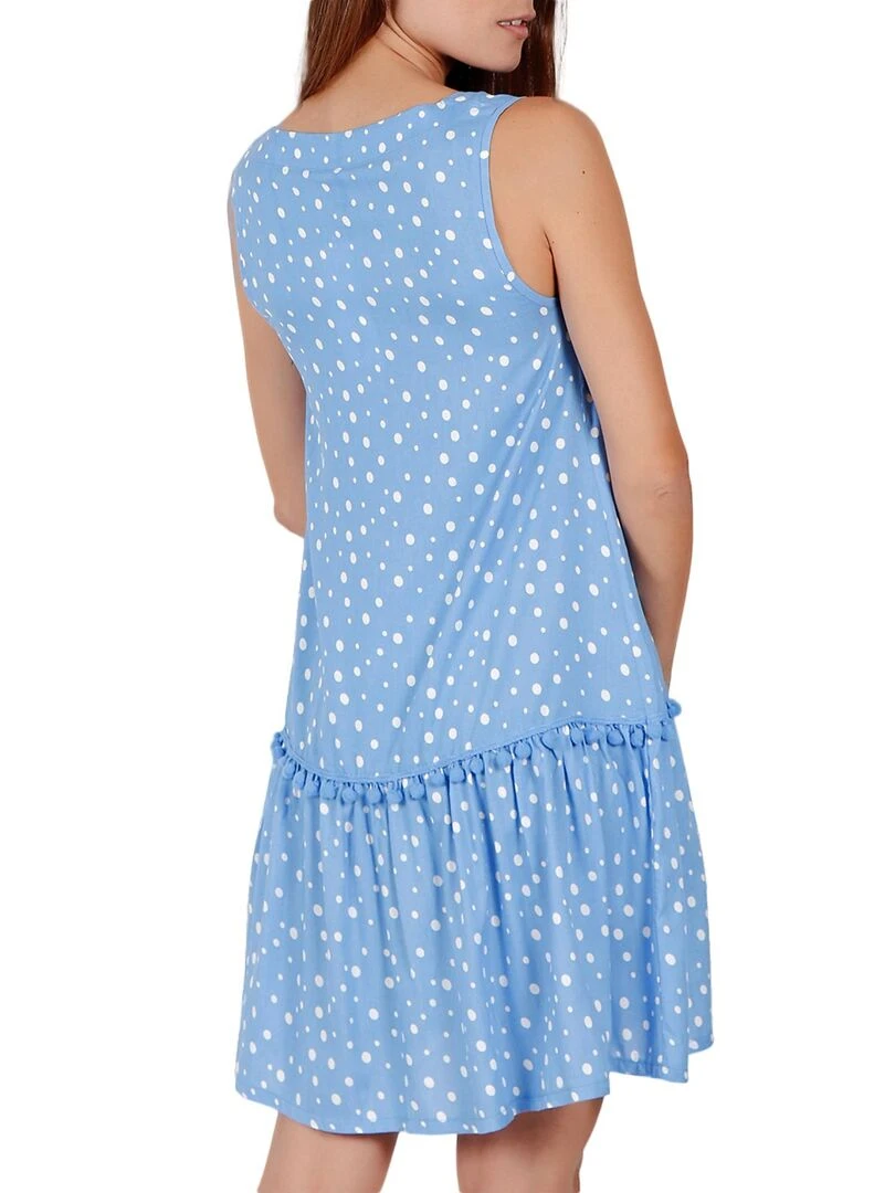 Robe estivale sans manches Small Irregular Dots bleu Bleu