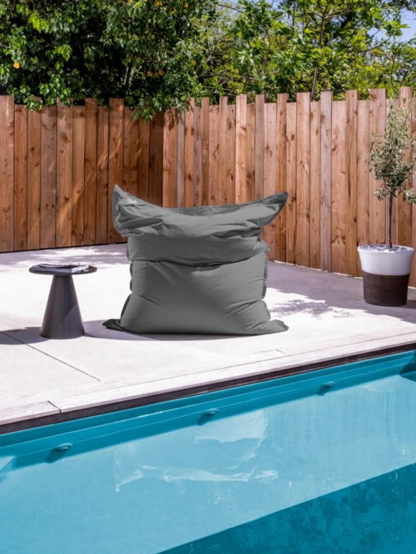 Bleu Câlin Pouf géant XL d'extérieur résistant aux UV Anthracite 130x165cm gris anthracite