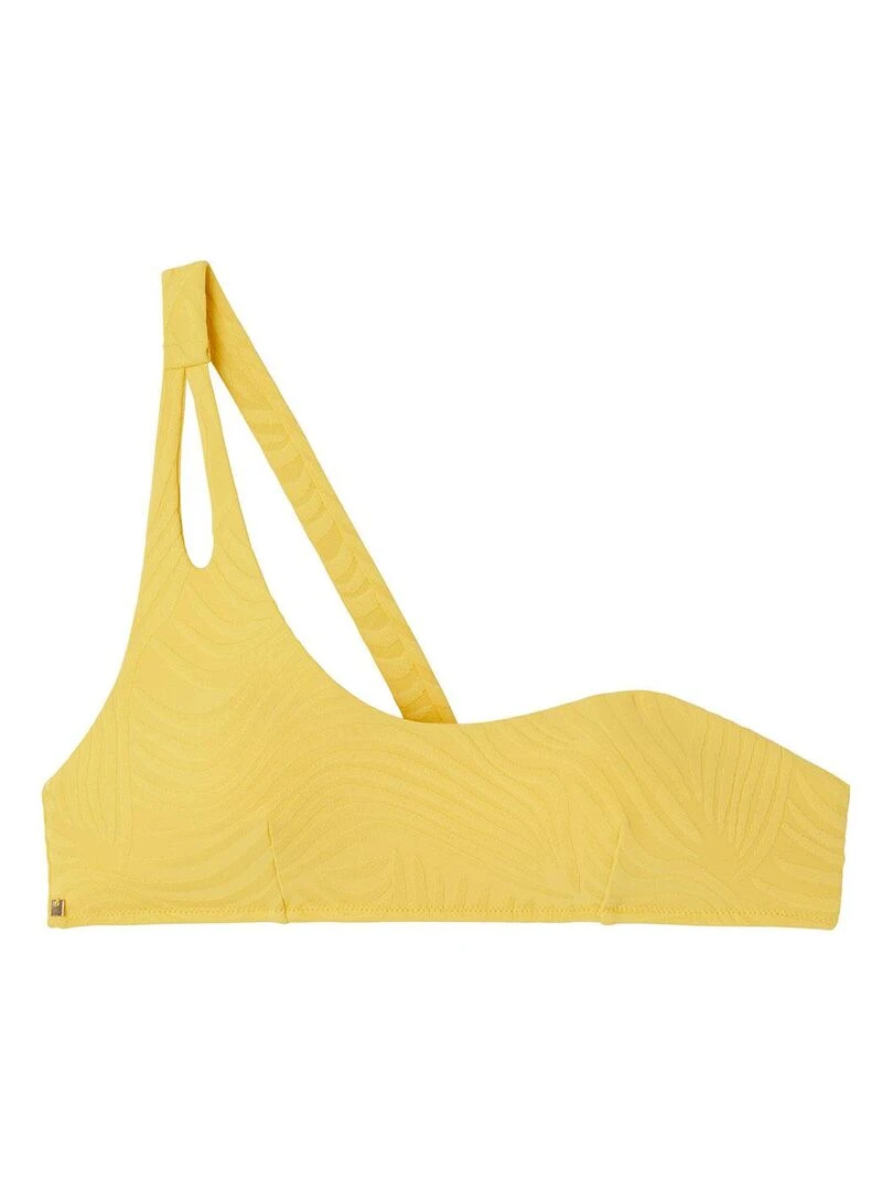 Haut de maillot de bain one shoulder MYKONOS Camille Cerf & Pomm'Poire Jaune