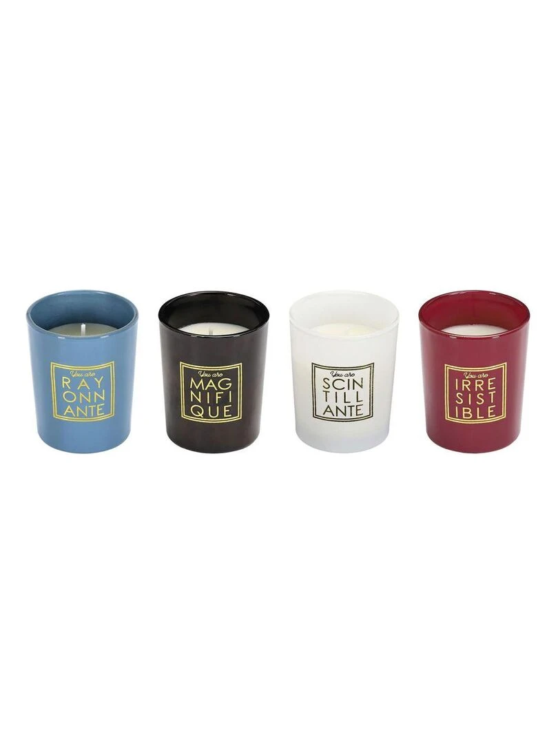 Coffret cadeau 4 bougies parfumées You Are Multicolore