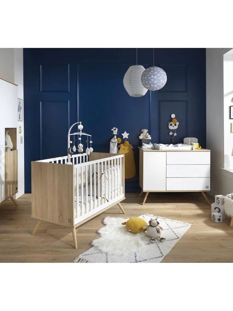 Commode 1 porte 3 tiroirs en bois   SAUTHON   Blanc