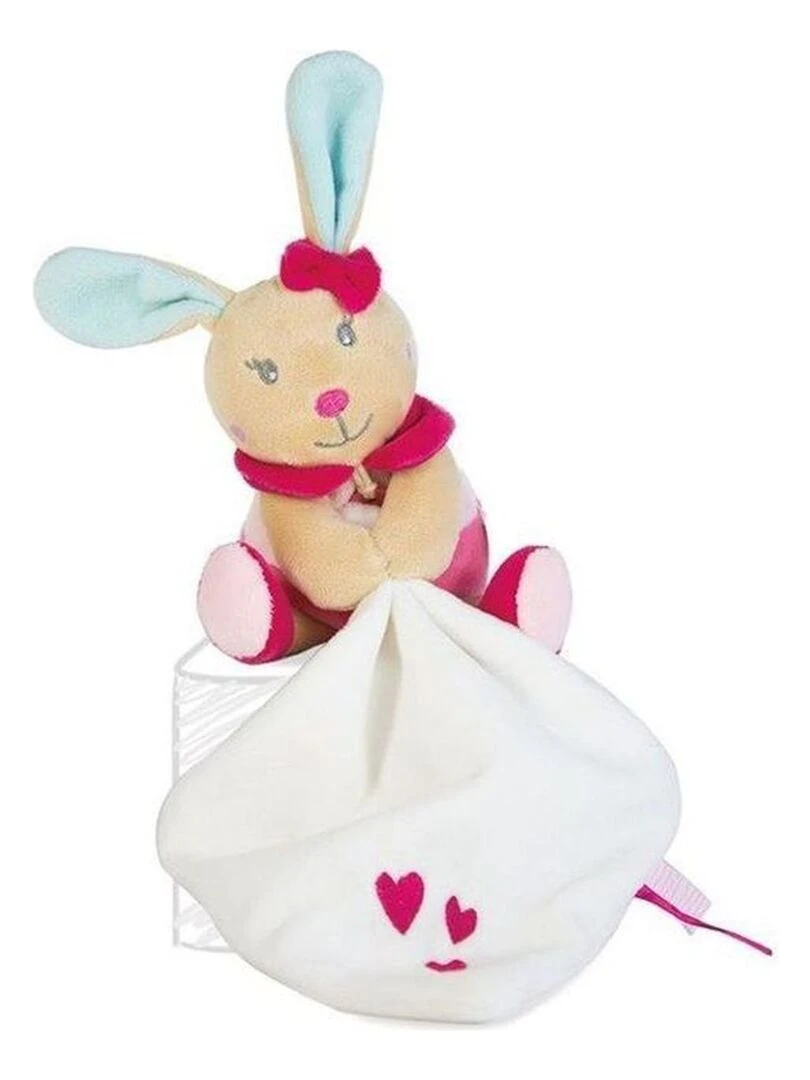 doudou Babynat Lapin Rose Perle Pantin Rose