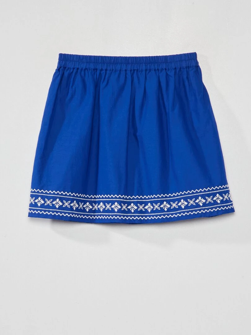 Jupe courte évasée bleu/blanc