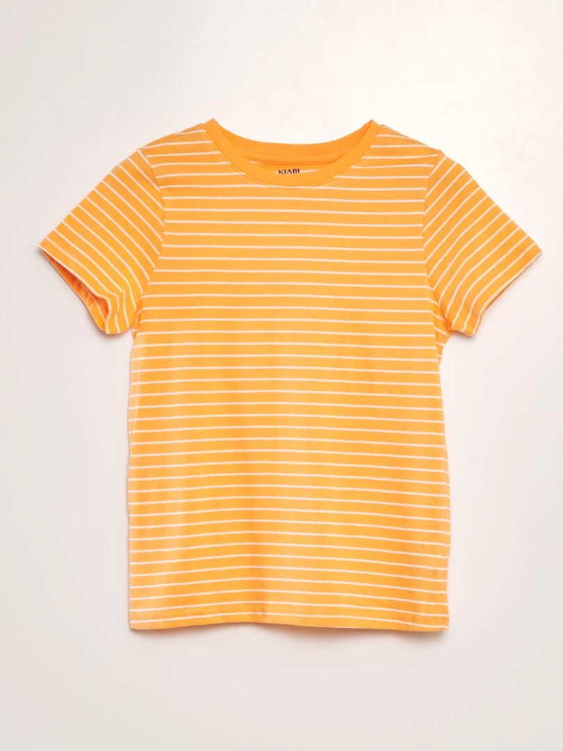 T shirt rayé Orange rayures