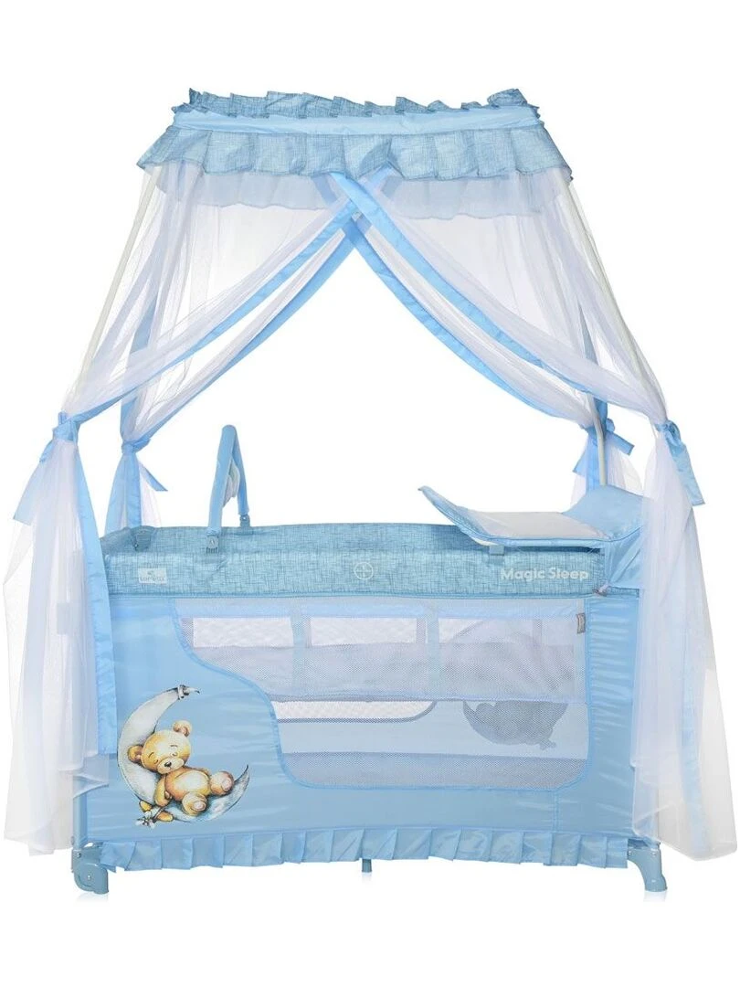 Lit parapluie bébé avec BALDAQUIN – Lit pliant / pliable à bascule Magic    bleu   Bleu