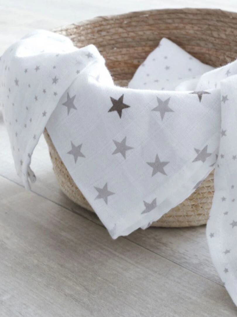 Lot De 6 Langes En Coton Étoile (70 X 70 Cm) N/A