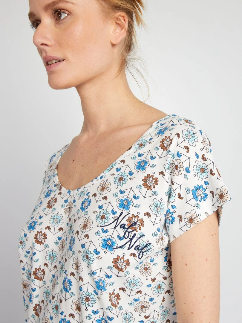 Ensemble de pyjama imprimé 'Naf naf'   2 pièces   Bleu