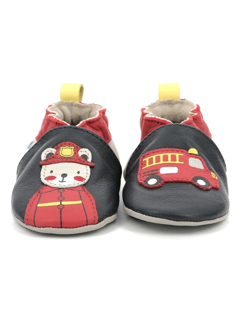 Chaussons Cuir Fireman Plg   Bleu marine