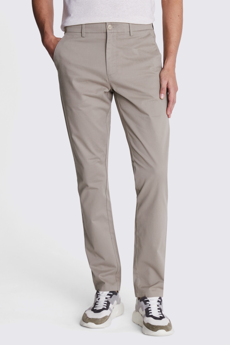 Tailored Fit Off White Stretch Chinos    Buy Online at Moss