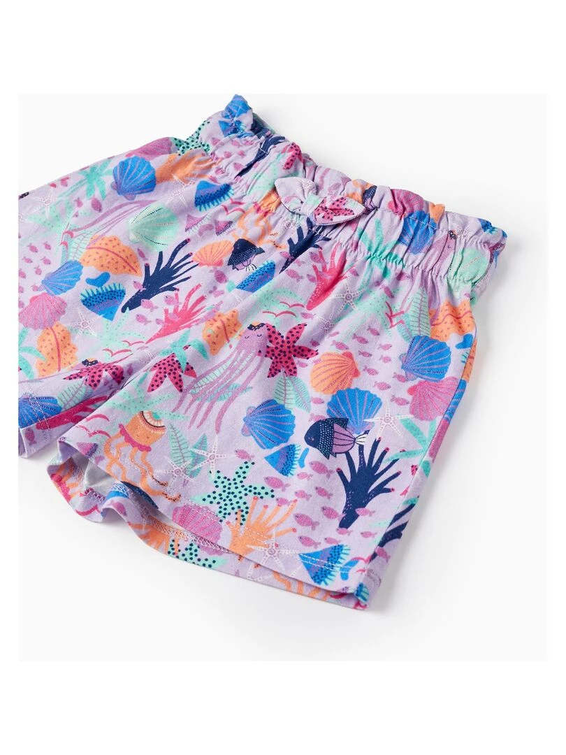 Short en Coton pour Bébé Fille 'Marine'  EXPLORING AUSTRALIA   Mauve