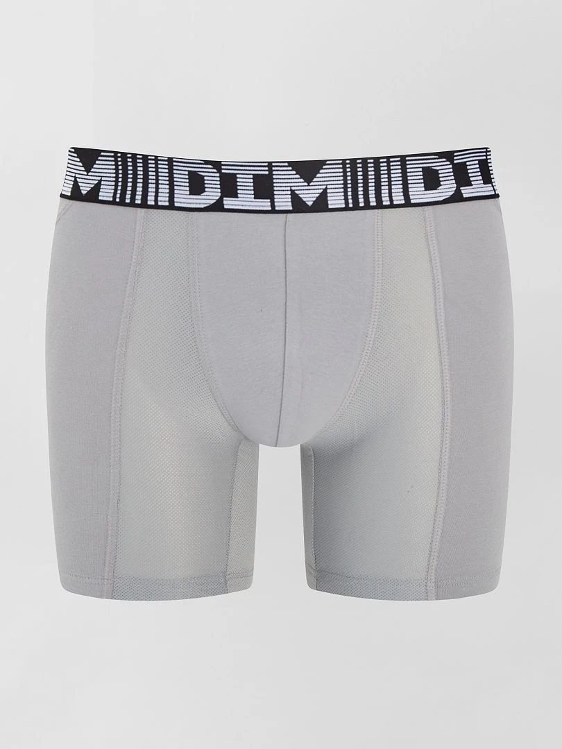 Lot de 2 boxers longs 3D Flex air 'DIM'   gris/noir