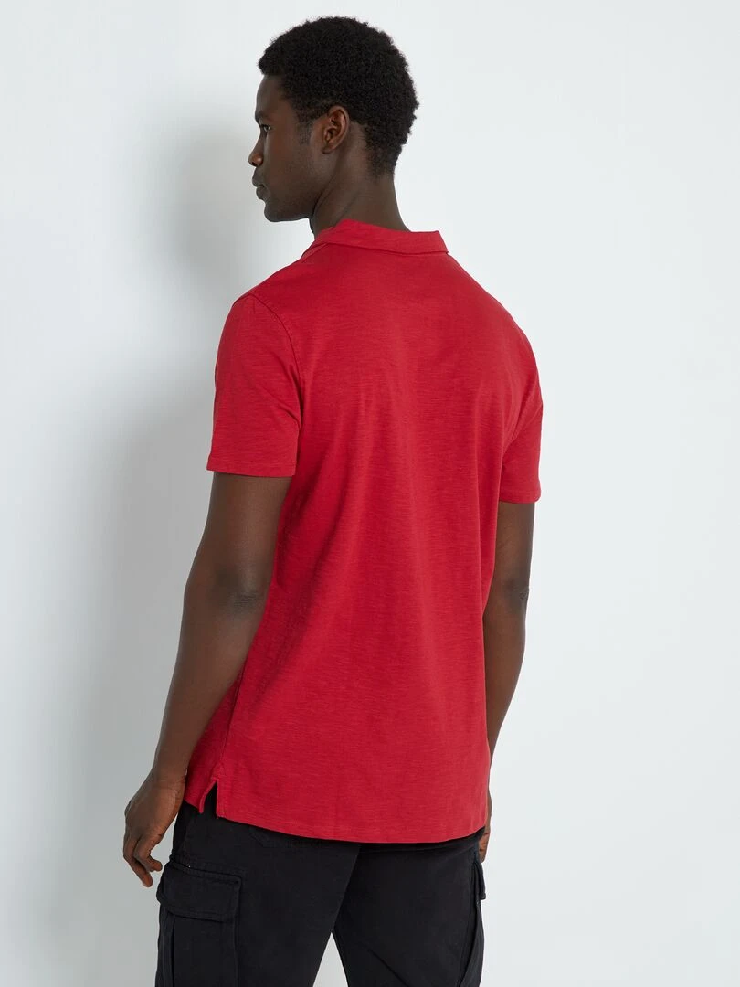 Polo en jersey avec imprimé à rayures   rouge bordeaux