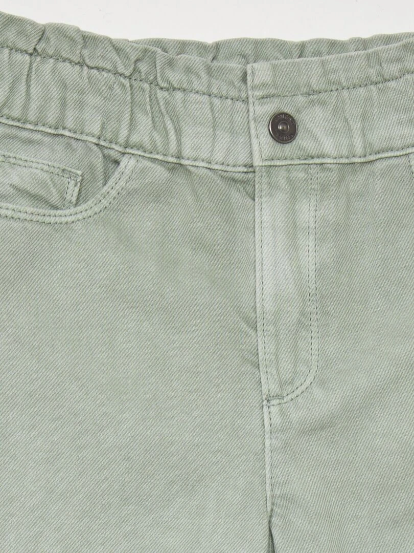 Jean paper bag à taille haute   Vert