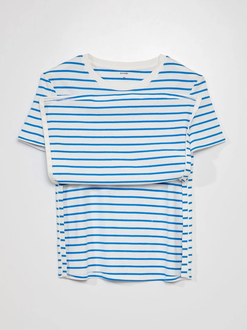 Tee shirt marinière   So Easy   Bleu/blanc