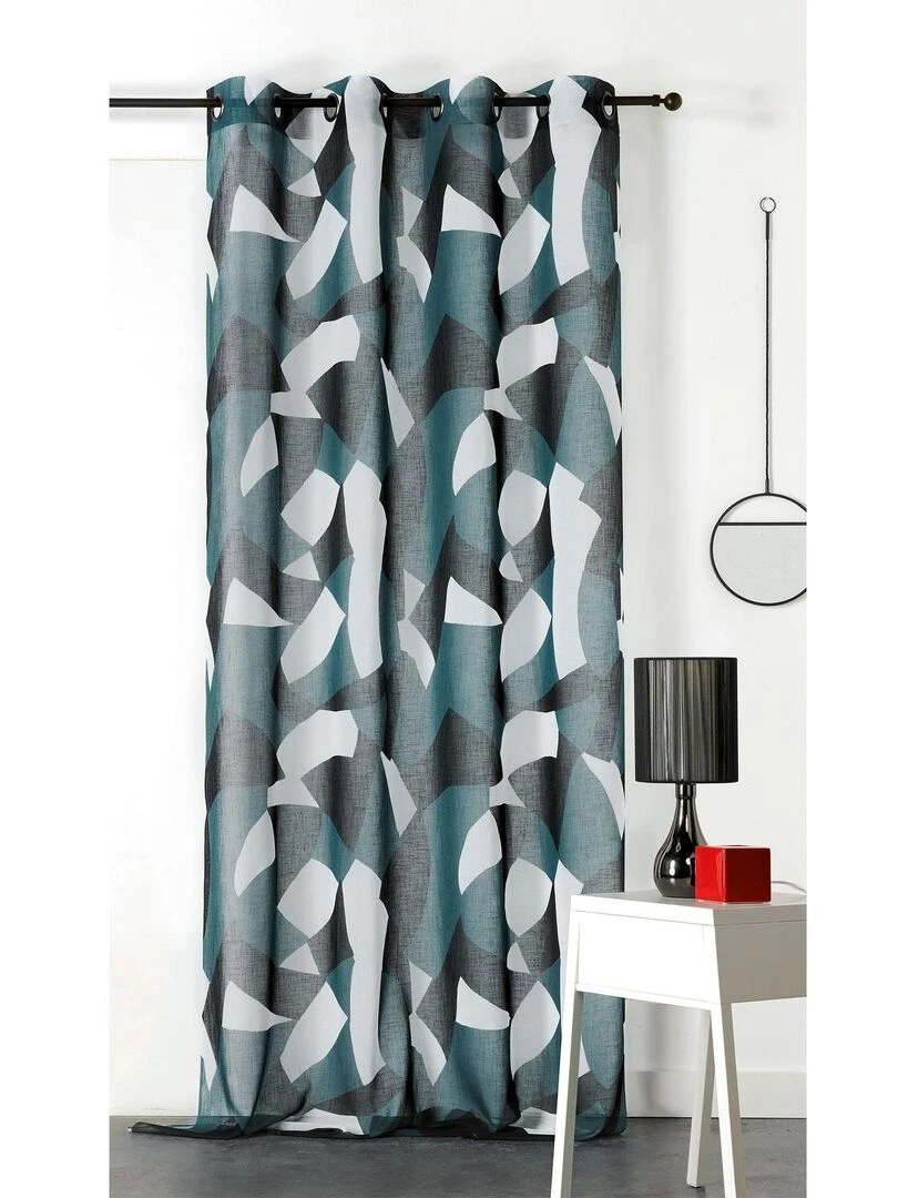 Voilage tamisant Camo Bleu pétrole